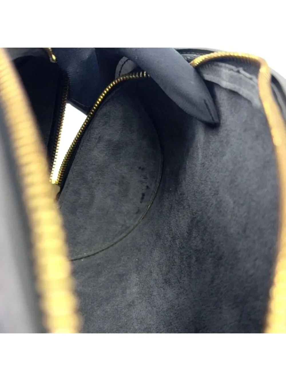 Louis Vuitton Souflo Epi Noir Leather Black Handbag Gold